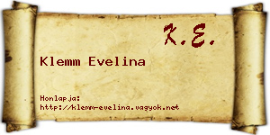 Klemm Evelina névjegykártya